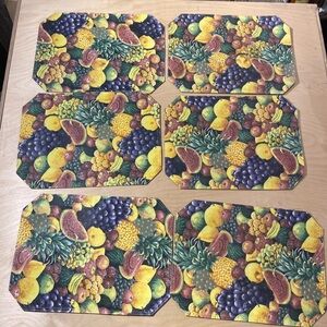 Bundle of 6 Fruit Pattern Placemats Set (NE)